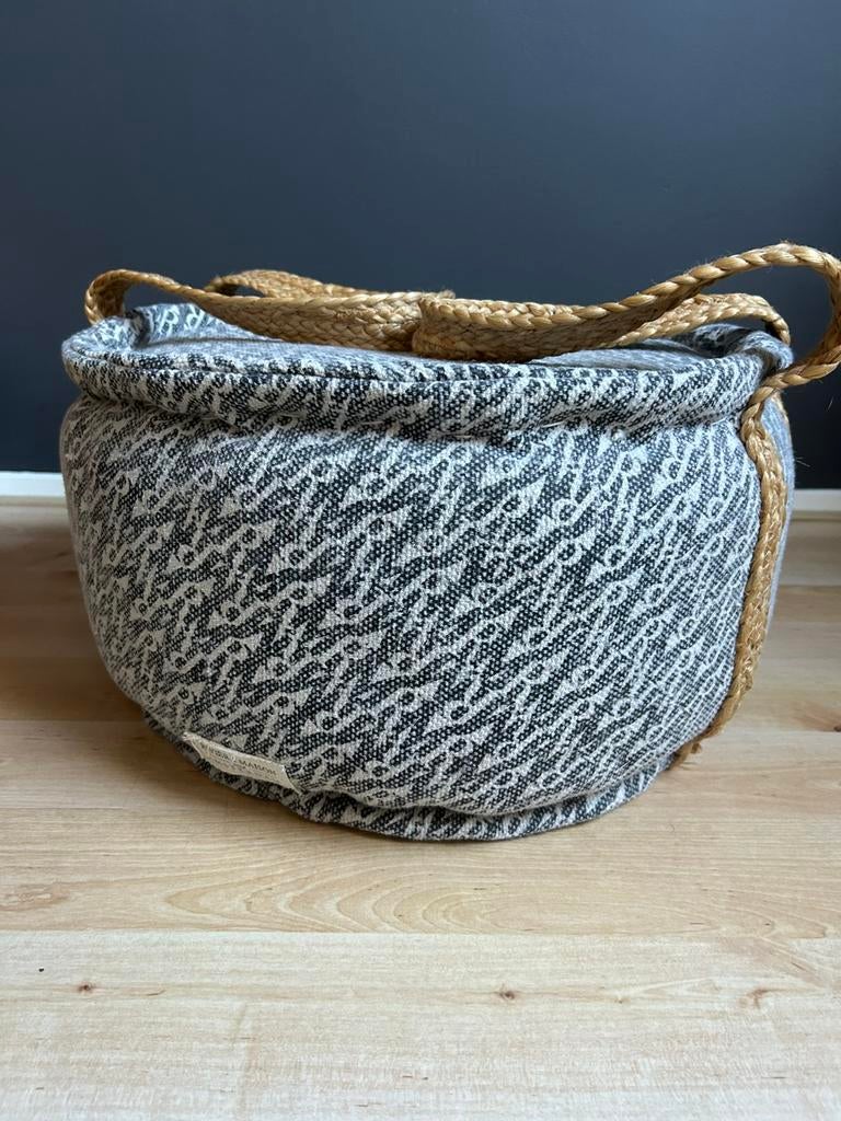 Riviera Maison poef, Ophalen, Zo goed als nieuw, Rond, Overige materialen