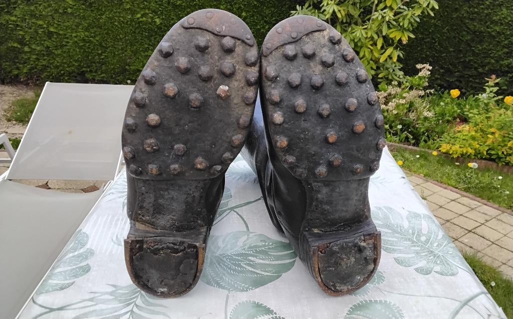 Duitse WO2 lederen laarzen Marschstiefels., Verzamelen, Ophalen of Verzenden, Landmacht, Duitsland, Kleding of Schoenen