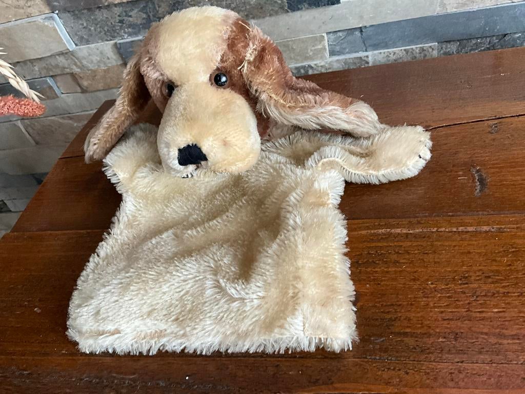 Steiff handpop hond - Zeer goede staat, 25x22 cm, Ophalen of Verzenden