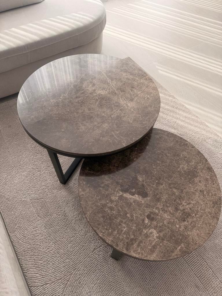 Marmeren Richmond salontafels rond, Gebruikt, Rond, Metaal, Minder dan 50 cm