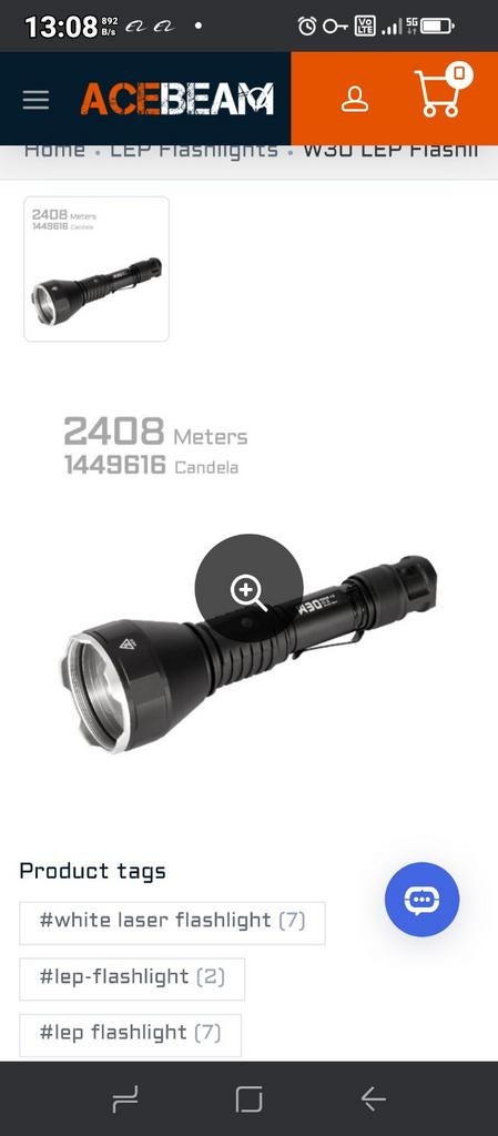 Acebeam w30., Verzenden, Zo goed als nieuw, Batterij