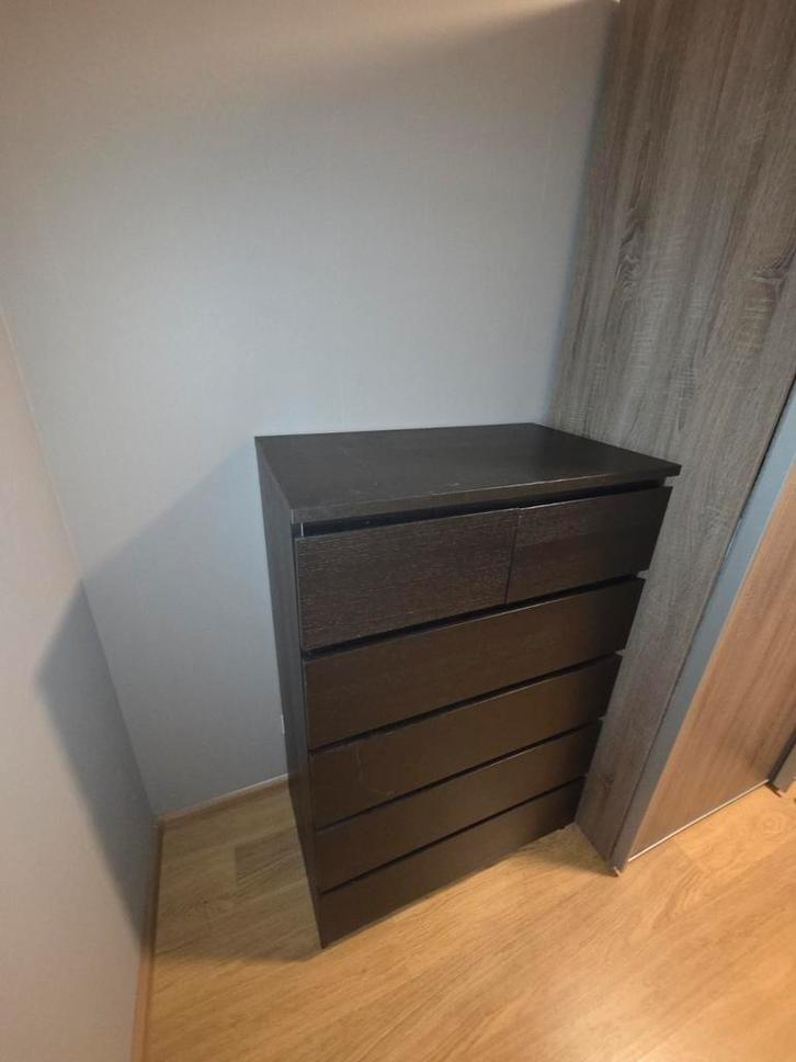 Zwarte ladekast van Ikea, 6 lades, Huis en Inrichting, Kasten | Ladekasten, Gebruikt, 100 tot 150 cm, 50 tot 100 cm, 25 tot 50 cm