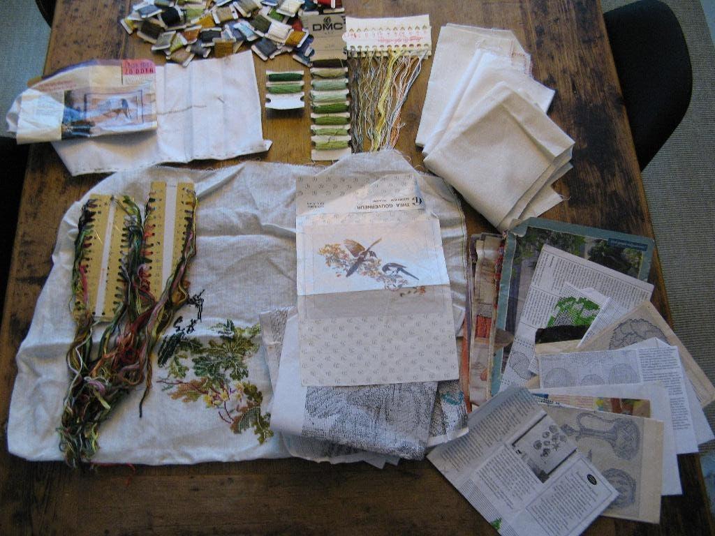 DMC borduurgaren zijde patronen linnen en rest, Ophalen, Borduurgaren of Zijde