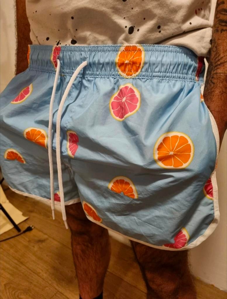 H&M Zwembroek met fruitprint voor heren, Kleding | Heren, Badmode en Zwemkleding, Blauw, Overige maten, Ophalen of Verzenden, Zwemshort