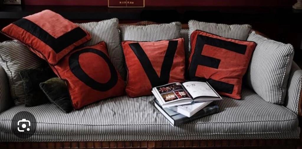 Anna + Nina LOVE kussenhoezen, Ophalen of Verzenden, Gebruikt, Oranje, Vierkant