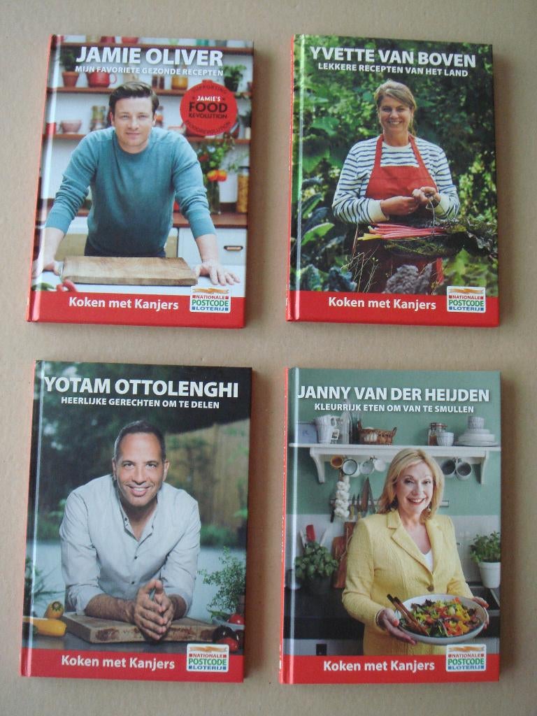 Kookboeken Koken met kanjers - deel 1 t/m 4 Postcode Loterij, Boeken, Kookboeken, Ophalen of Verzenden, Zo goed als nieuw, Overige gebieden