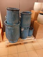 Buitenpotten blauw set van 3, Ophalen, Steen, Minder dan 30 cm, Rond