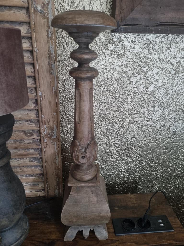 Te koop houten kandelaar, Ophalen, Zo goed als nieuw, Hout, 25 tot 50 cm