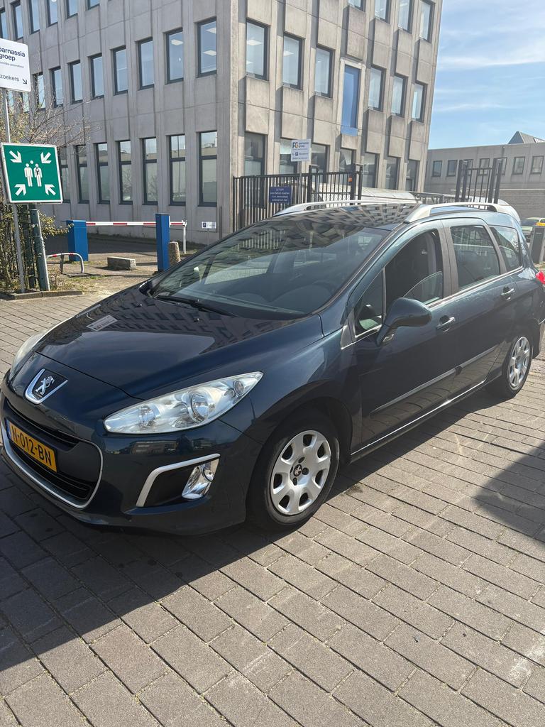 Peugeot 308 1.6 HDI SW 7P 2011 Blauw EUR5 AIRCO, Auto's, Voorwielaandrijving, Euro 5, Stof, Zwart