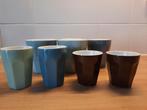 Set van 9 bekers in diverse kleuren en maten, Ophalen of Verzenden