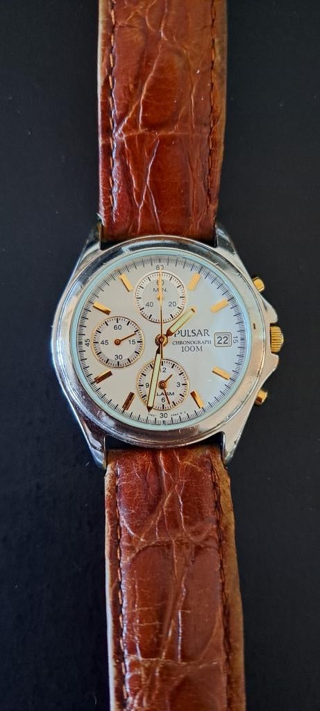 Pulsar heren horloge, Ophalen of Verzenden, Leer, Overige merken
