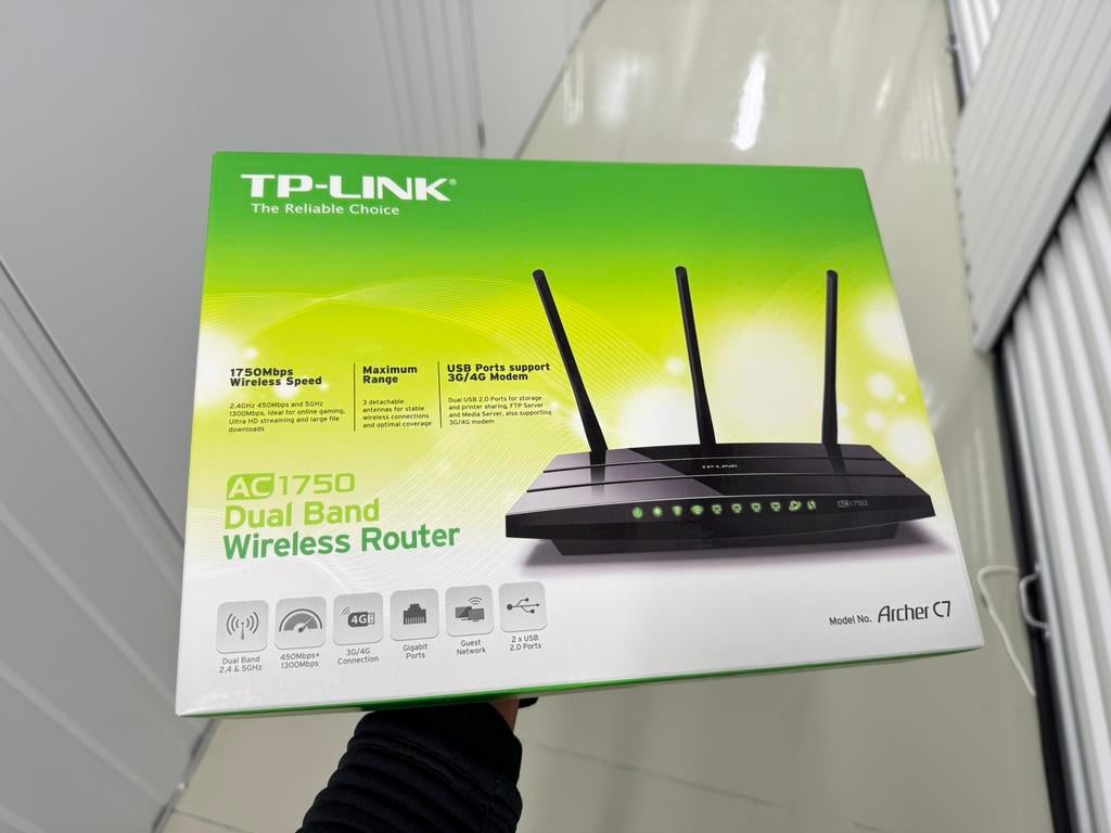 Nieuw in doos: TP Link Router C7 AC 1750, Computers en Software, Routers en Modems, Ophalen of Verzenden, Zo goed als nieuw