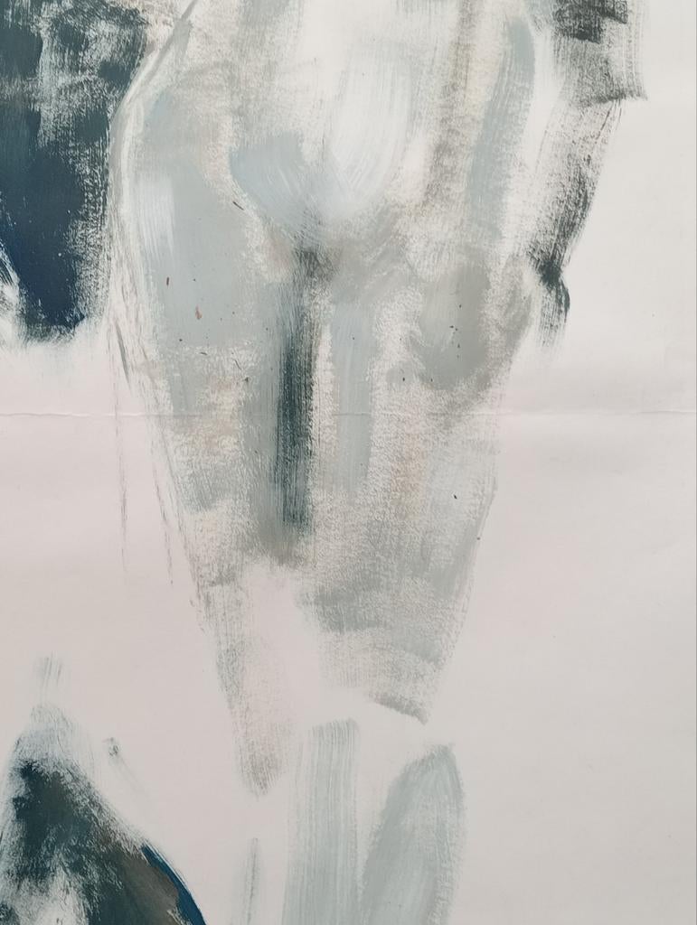 Staand naakt verf op papier 20e eeuw, Ophalen of Verzenden