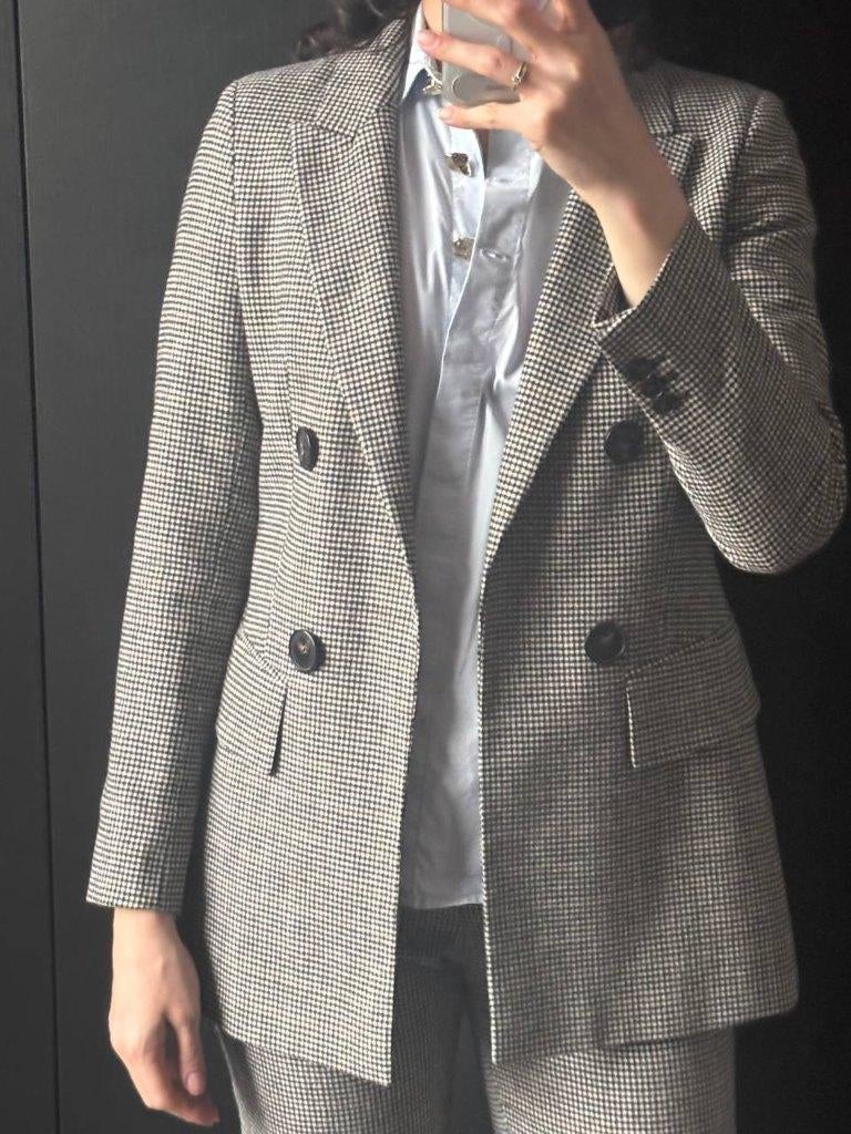 Massimo Dutti wollen kostuum pied-de-poule – maat 38, Ophalen of Verzenden, Zo goed als nieuw, Maat 38/40 (M), Zwart