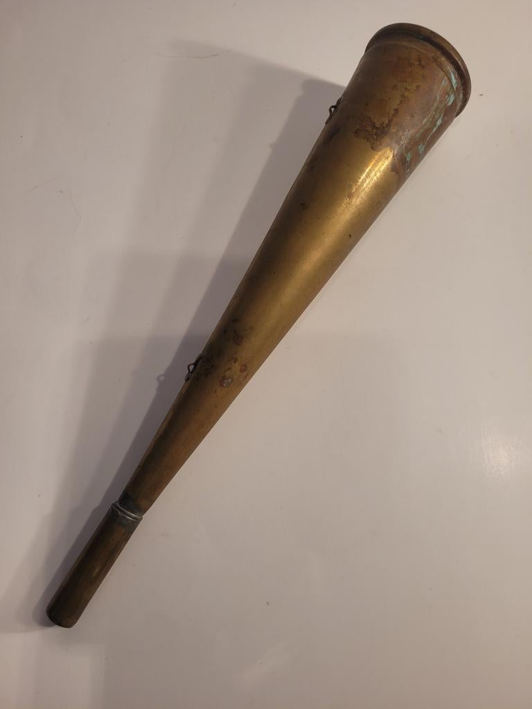 Oude antieke toeter messing scheepstoeter sloep sluis boot, Ophalen of Verzenden