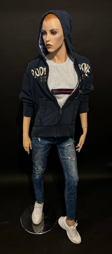 Blauw hoodie vest maat L, Ophalen of Verzenden, Gedragen, Maat 52/54 (L), Blauw