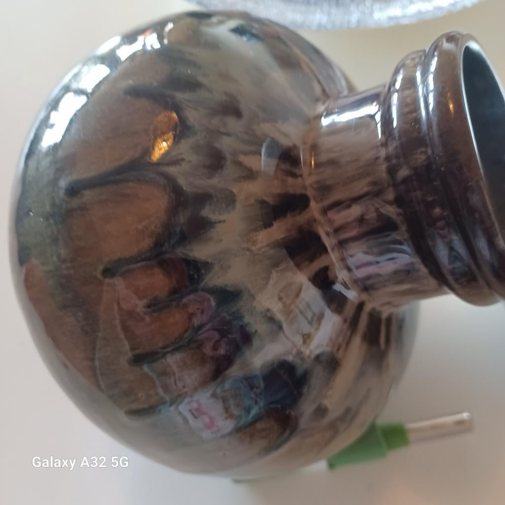 STREHLA KERAMIK  vaas met donkere glazuur, Antiek en Kunst, Ophalen