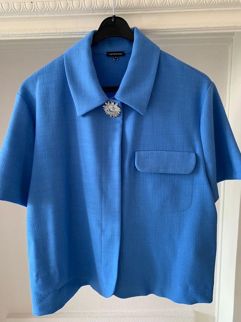 blauwe blouse Caroline Biss maat 42 , nieuw €185, Blauw, Maat 42/44 (L), Nieuw, Ophalen of Verzenden