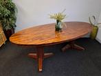 Grote XL eettafel ovaal stamtafel massief hout 240 cm, Ophalen, Hardhout  eettafel tafel vergadertafel, 200 cm of meer, Zo goed als nieuw
