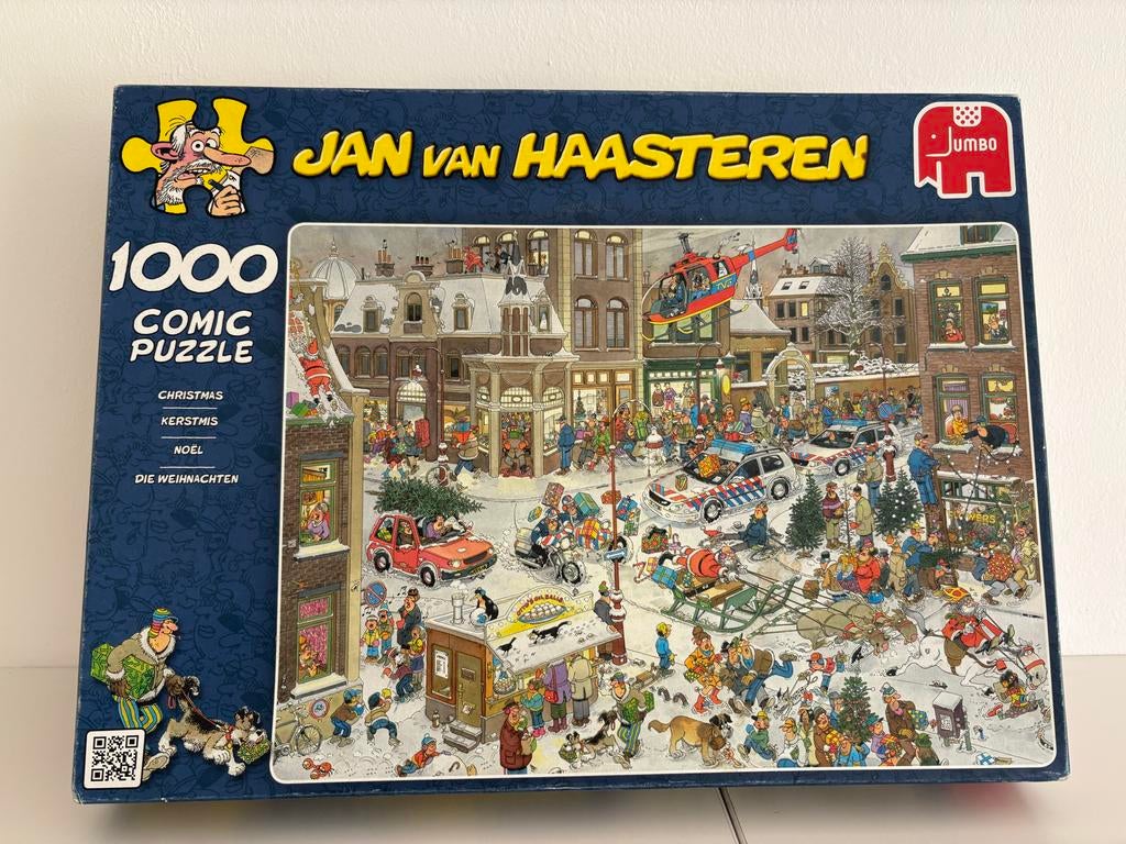 Jan van Haasteren 1000 stukjes Kerst puzzel, Ophalen of Verzenden, 500 t/m 1500 stukjes, Zo goed als nieuw, Legpuzzel