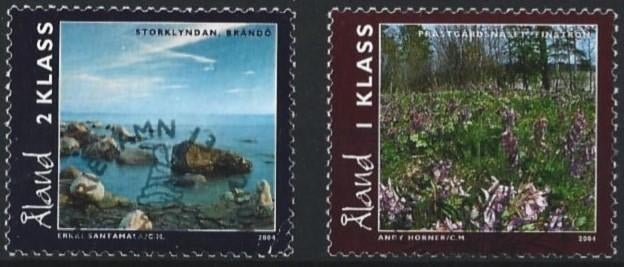 Aland SG 255-256 gebr (compl)-13-08-2004-cat. 3,75 voor 0,40, Verzenden, Finland, Gestempeld