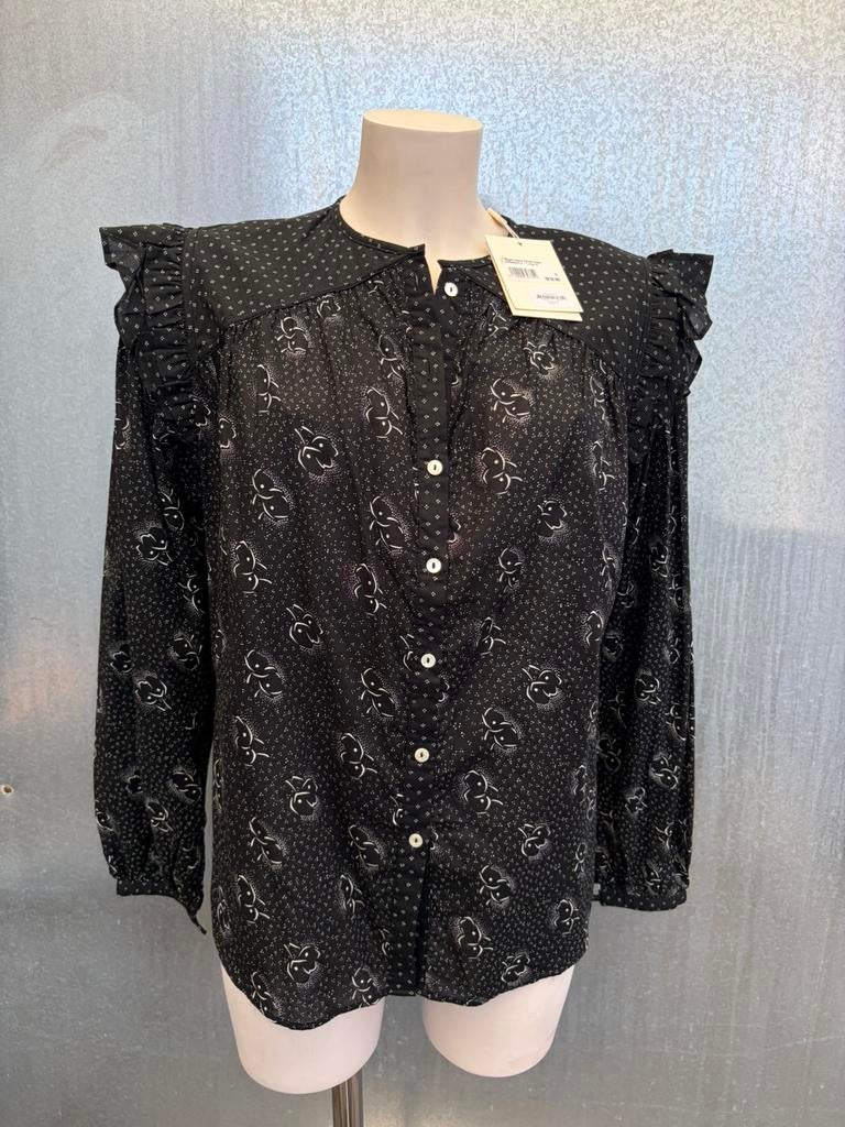 Magali Pascal blouse s zwart wit Pascal ruffle, Ophalen of Verzenden, Zo goed als nieuw, Wit