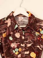 TGL Stockholm shirt  jaren 60 retro print vintage kleding, Ophalen of Verzenden, Zo goed als nieuw, Maat 36 (S), Bruin