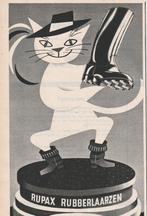 Retro reclame 1953 Rupax regenlaarzen gelaarsde kat, Verzamelen, Verzenden, Overige typen