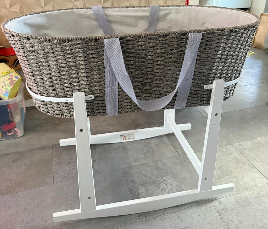 Schommel wieg met Mozes mand en babynestje, Zo goed als nieuw, Rug, Draagzak, Ophalen