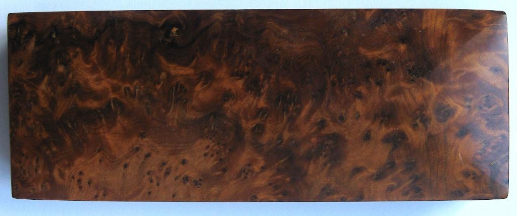 Antiek Handgemaakt Thuya Burl Wood Sieradendoos, Ophalen of Verzenden