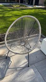 Draadstoel lounge beige metalen poten, Ophalen of Verzenden, Zo goed als nieuw, Metaal