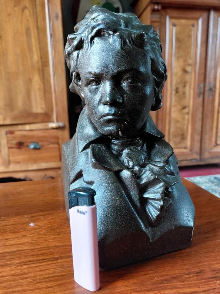 Zware buste van componist, vermoedelijk Beethoven, Antiek en Kunst, Kunst | Beelden en Houtsnijwerken, Ophalen of Verzenden