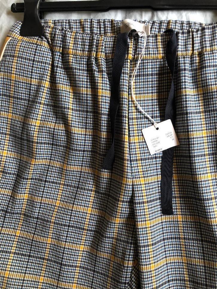 NIEUWE broek Closed mt 29 ruit in blauw/wit/oker, Kleding | Dames, Broeken en Pantalons, Nieuw, Maat 36 (S), Blauw, Lang, Verzenden