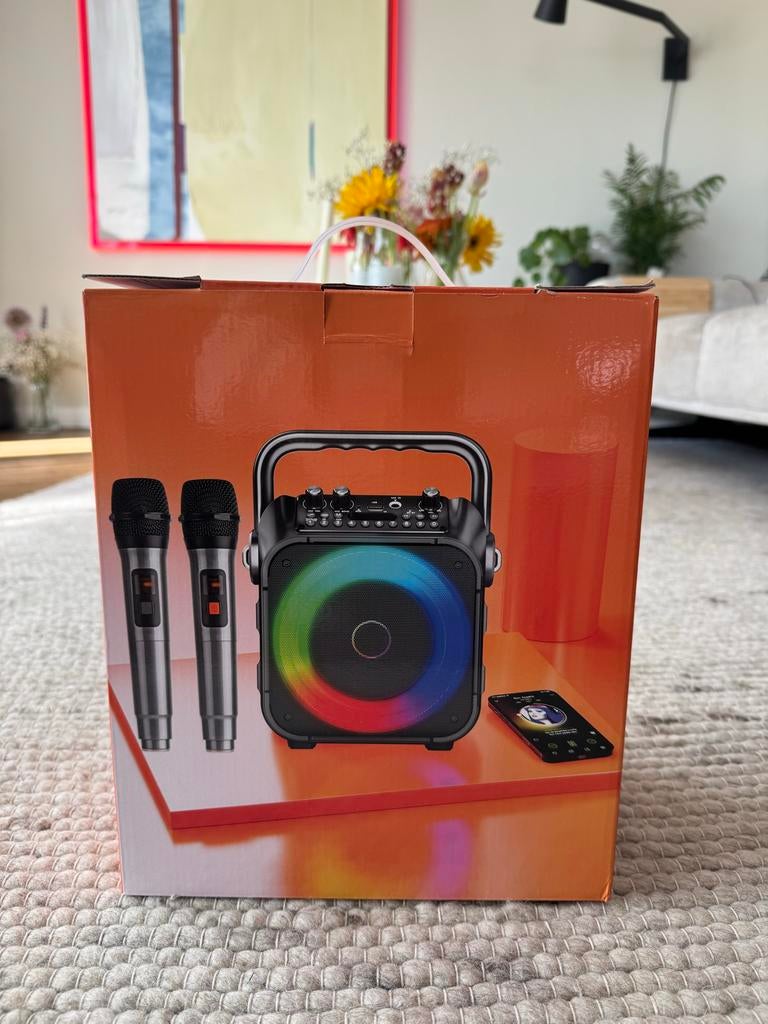 Nieuwe Karaoke Set met 2 Microfoon en Bluetooth Box, Ophalen of Verzenden, Nieuw, Complete set