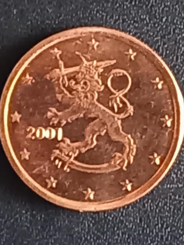 38: 5 Euro cent in nieuwstaat FINLAND 2001, Verzenden, Finland, 5 cent, Losse munt