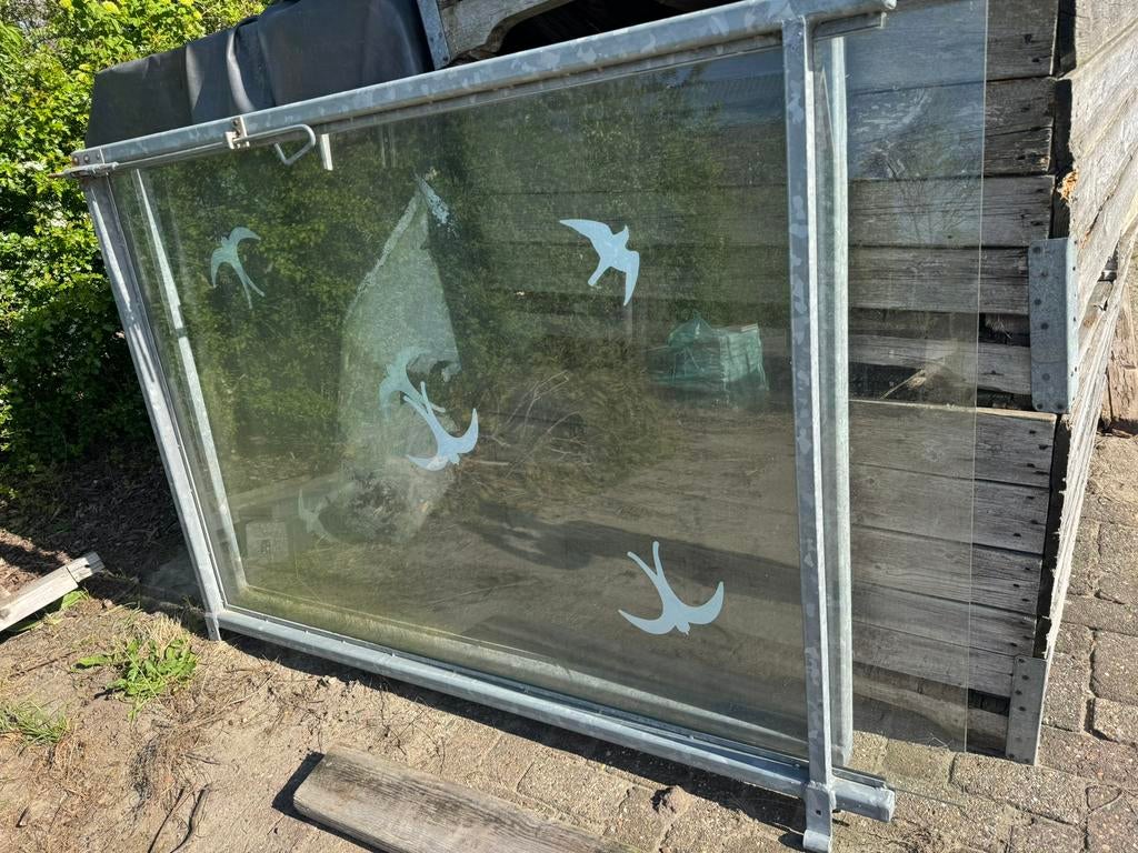 Moet snel weg. Glazen wand,windscherm,schutting,ruim 5 meter, Tuin en Terras, Ophalen, Glas, 3 tot 6 meter, 1 tot 2 meter