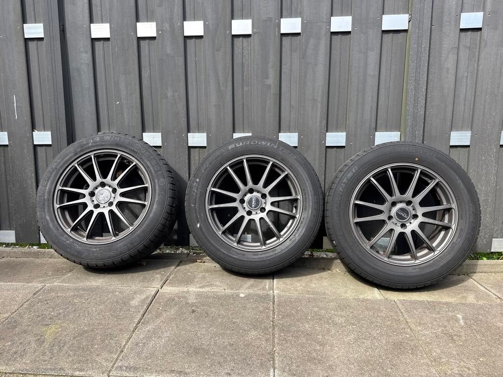 Set van 3 Velgen met Winterbanden - 17 inch, Auto-onderdelen, Banden en Velgen, Banden en Velgen, 17 inch, Personenwagen, Gebruikt