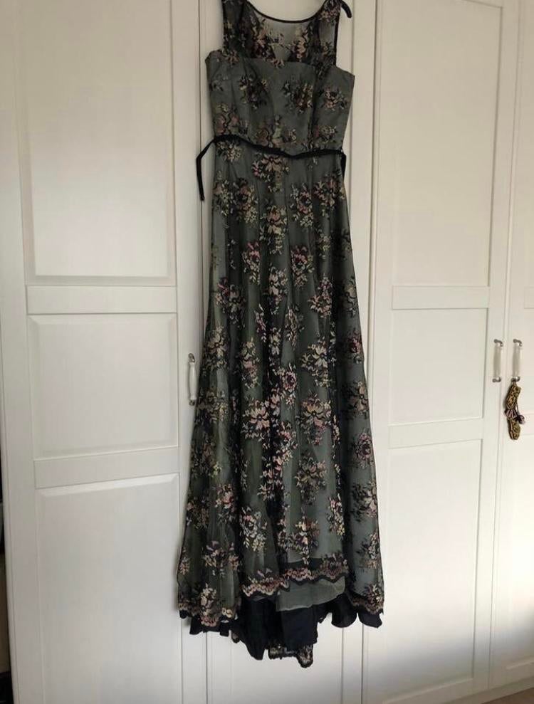 Elegante Galajurk met Bloemenprint - Maat M, Maat 38/40 (M), Galajurk, Ophalen of Verzenden, Zo goed als nieuw