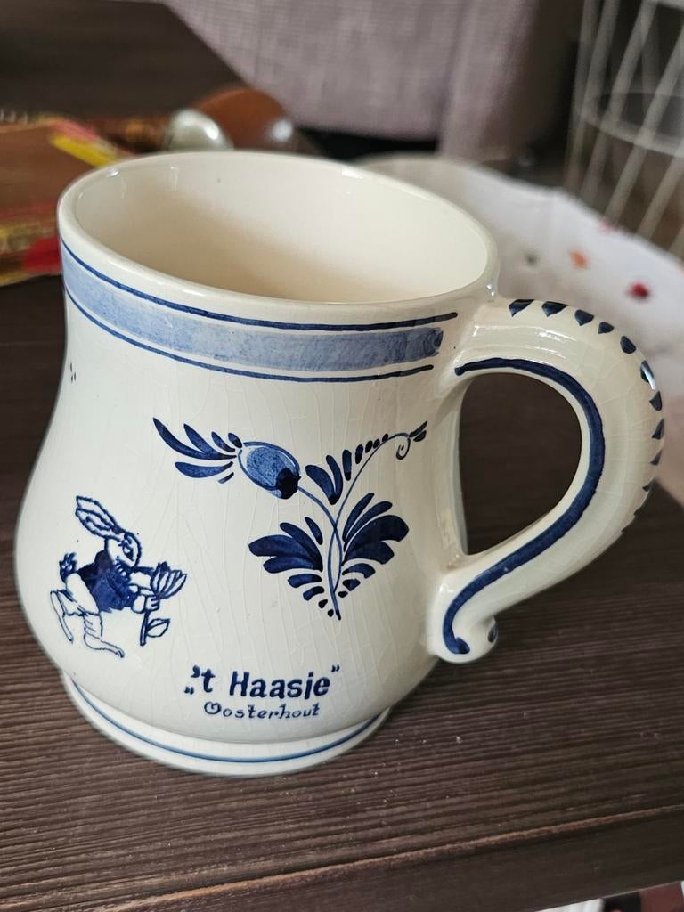 Delft Blauw Mok 't Haasje Oosterhout, Ophalen of Verzenden