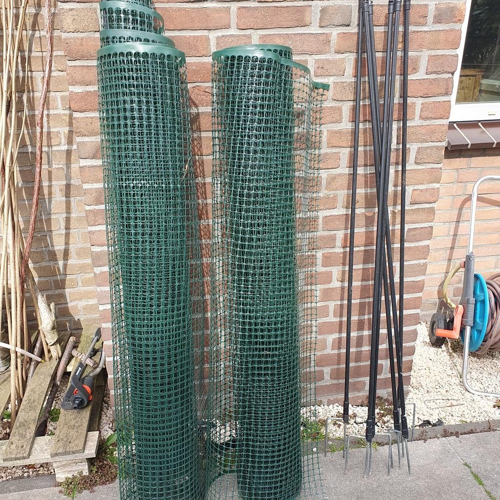 Voss Farming Afrasteringsnet 120cm Hoog, Tuin en Terras, Tuinhekken en Hekwerk, Gebruikt, Gaashekwerk, Kunststof, Ophalen
