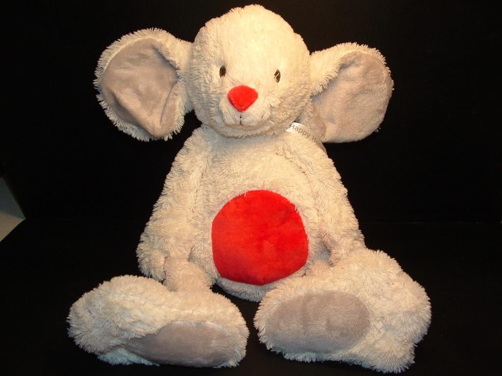 HAPPY HORSE MUIS MILO NR3 PLUCHE LANGHARIG WIT MET VELOURS, Ophalen of Verzenden, Nieuw, Overige typen