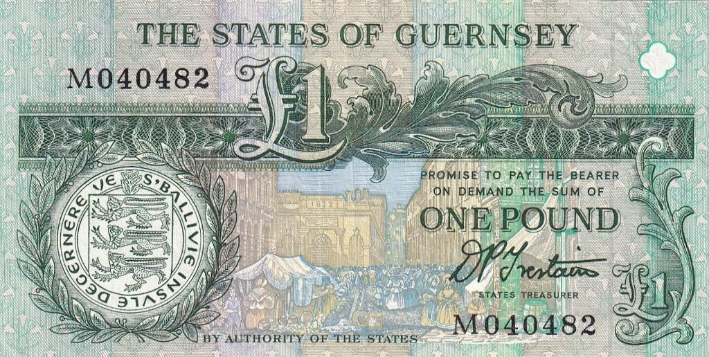 Guernsey 1 pond 1991- ht D.P. Trestian, Postzegels en Munten, Bankbiljetten | Europa | Niet-Eurobiljetten, Verzenden, Overige landen