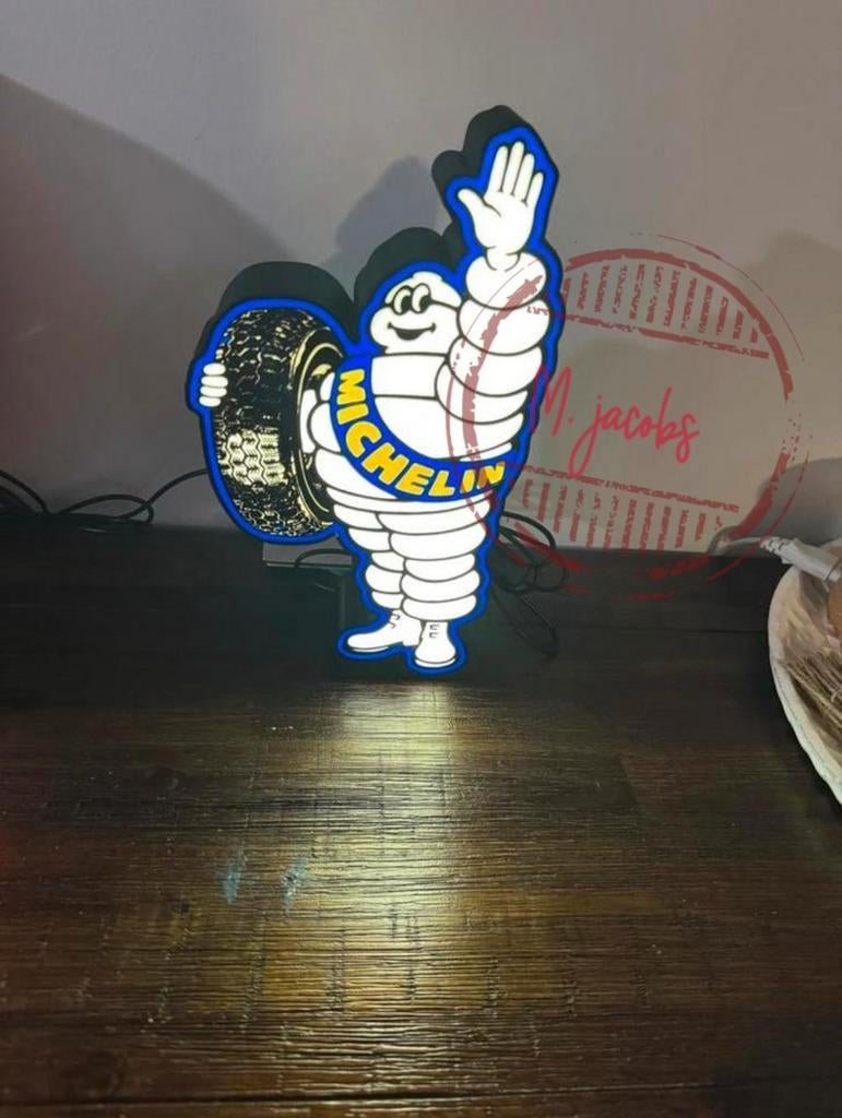 Michelin reclamebak met LED verlichting, Verzamelen, Merken en Reclamevoorwerpen, Ophalen of Verzenden, Nieuw, Lichtbak of (neon) lamp