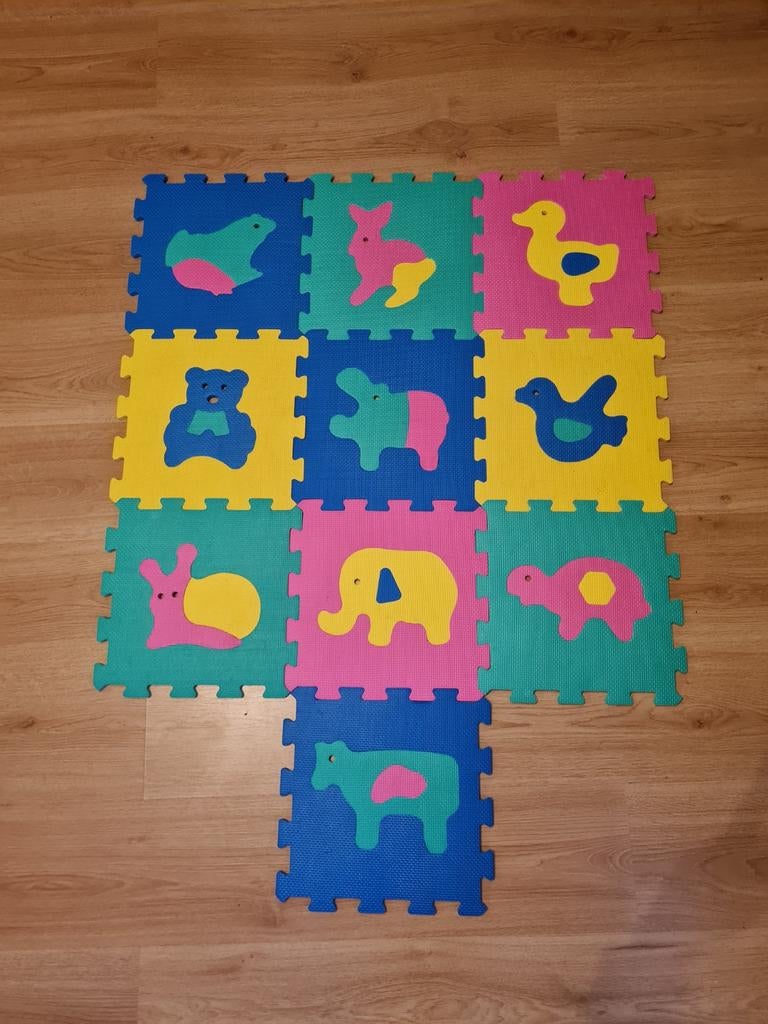 Kleurrijke Dieren Puzzelmat voor Kinderen, Ophalen, Minder dan 10 stukjes, Gebruikt, 0 tot 6 maanden