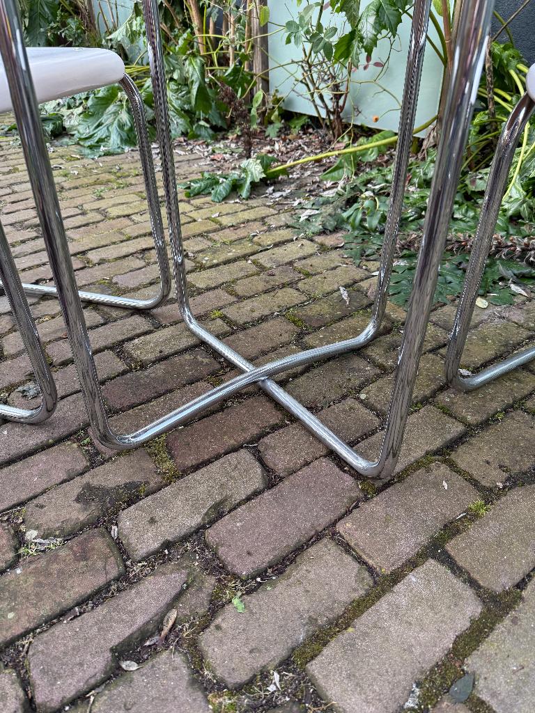 Vintage Auping kaptafel buisframe Van Reijnsdorp Art Deco, Ophalen, Gebruikt, 100 tot 150 cm, Metaal of Aluminium