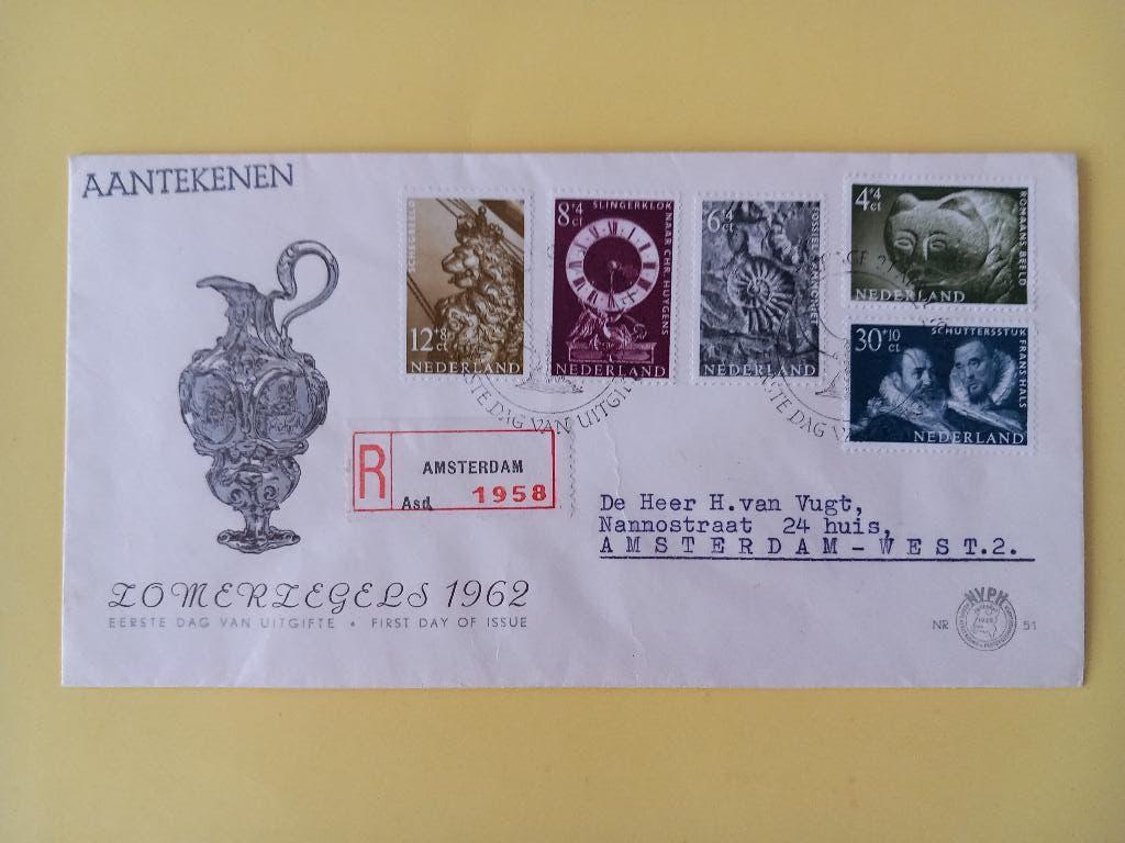 1962 Zomerzegels FDC E51 met open klep e1, Postzegels en Munten, Verzenden, Beschreven, Nederland