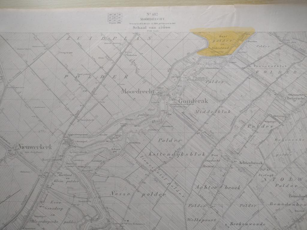 482 Moordrecht Nieuwerkerk Achterbroek Gouderak Plattegrond, Antiek en Kunst, Ophalen of Verzenden