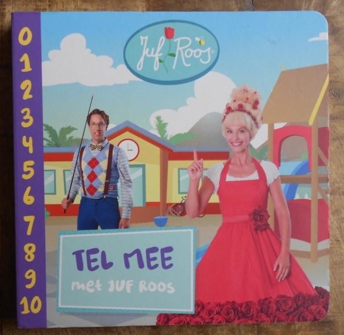 JUF ROOS = Tel mee met Juf Roos (Kartonboek) - Doe je mee?, Ophalen of Verzenden, Zo goed als nieuw, Fictie algemeen