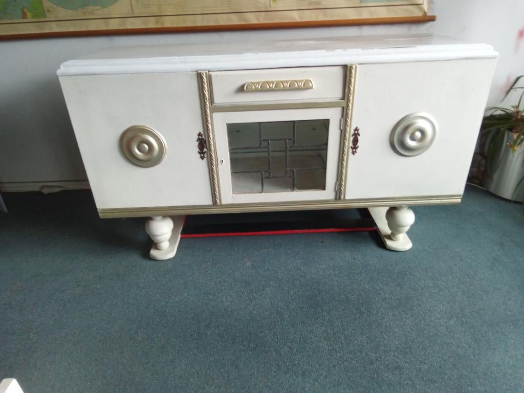 Schitterend vintage dressoir 90h 158br 50d, Huis en Inrichting, Kasten | Dressoirs, Ophalen of Verzenden, Zo goed als nieuw, 25 tot 50 cm