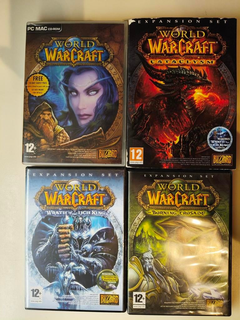 World of Warcraft + 3 Uitbreidingssets, Online, Gebruikt, Ophalen of Verzenden, Role Playing Game (Rpg)